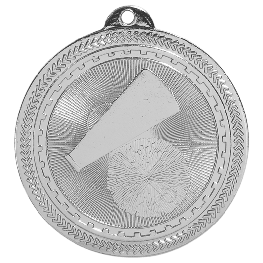 Bright Silver 2" Cheer Laserable BriteLazer Medal