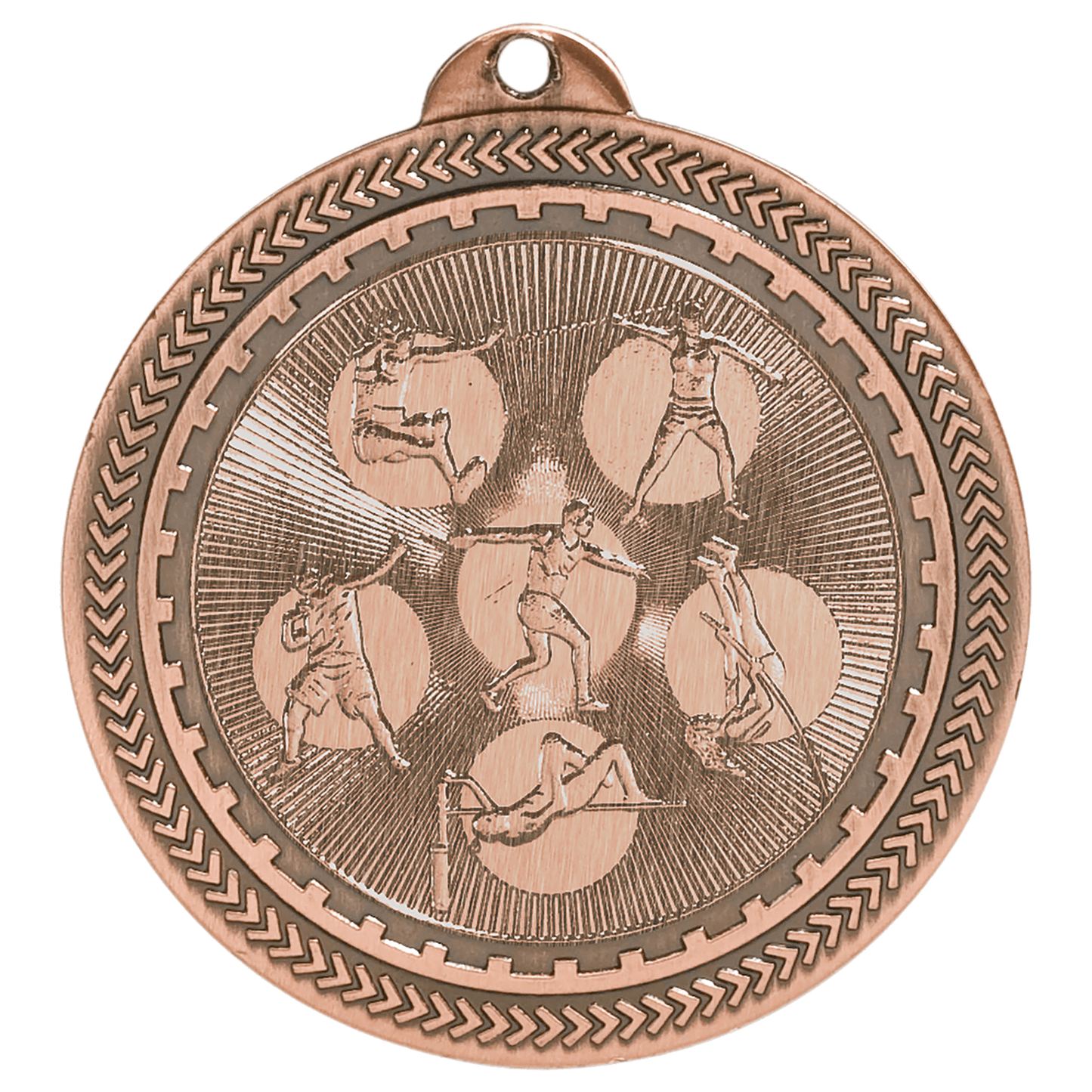Antique Bronze 2" Field Events Laserable BriteLazer Medal