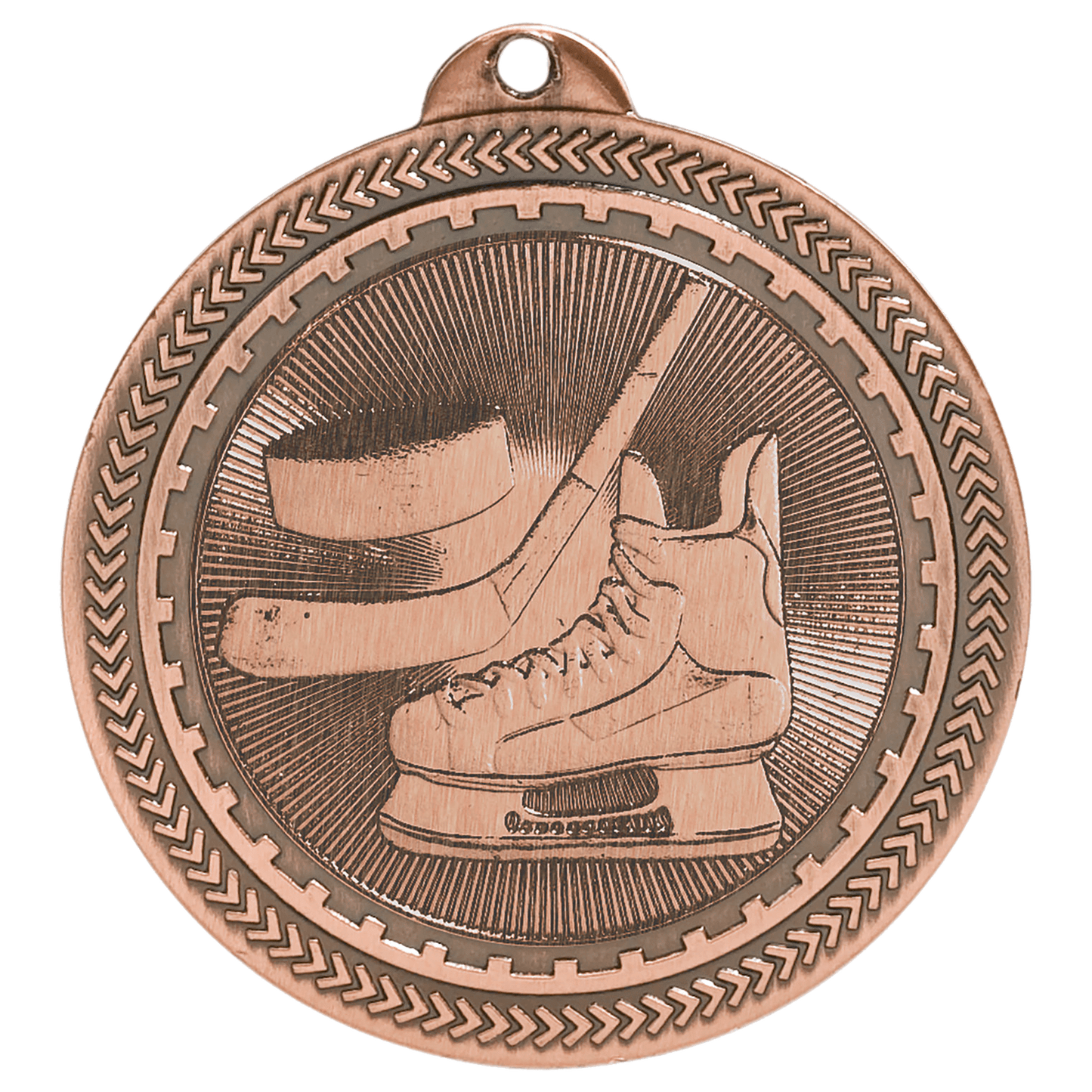 Antique Bronze 2" Hockey Laserable BriteLazer Medal