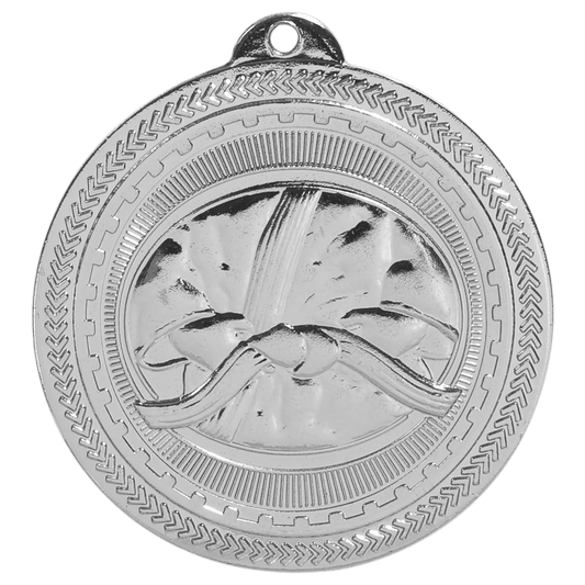 Bright Silver 2" Martial Arts Laserable BriteLazer Medal