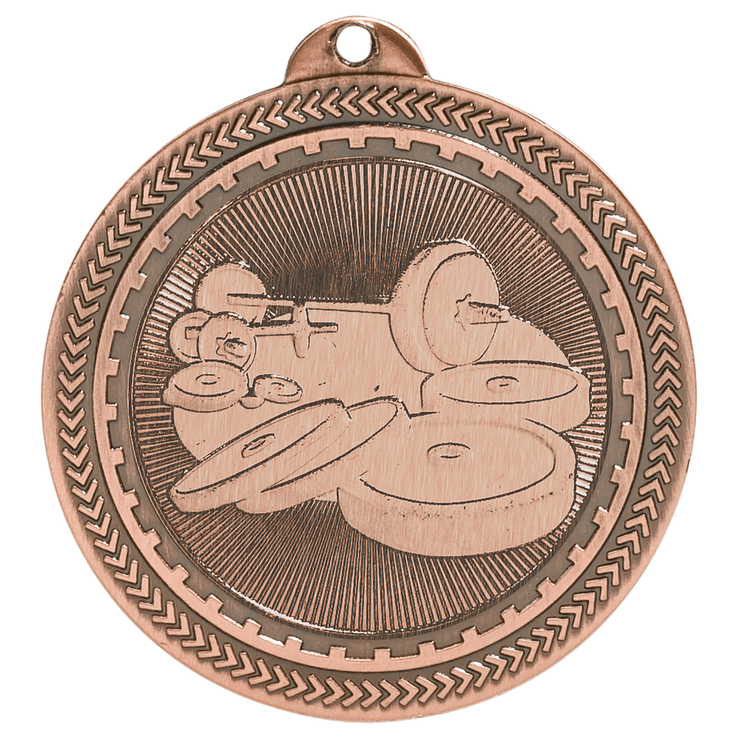 Antique Bronze 2" Weightlifting Laserable BriteLazer Medal