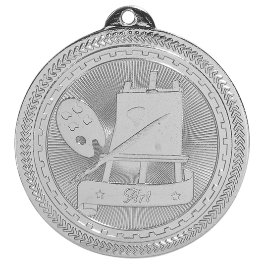 Bright Silver 2" Art Laserable BriteLazer Medal