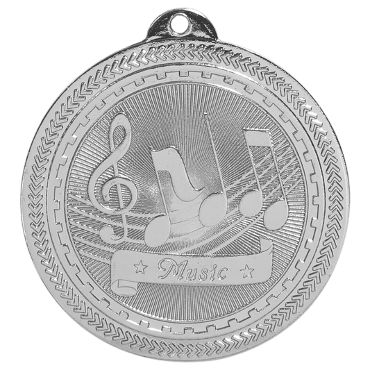 Bright Silver 2" Music Laserable BriteLazer Medal