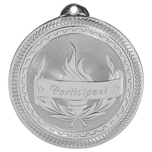 Bright Silver 2" Participant Laserable BriteLazer Medal
