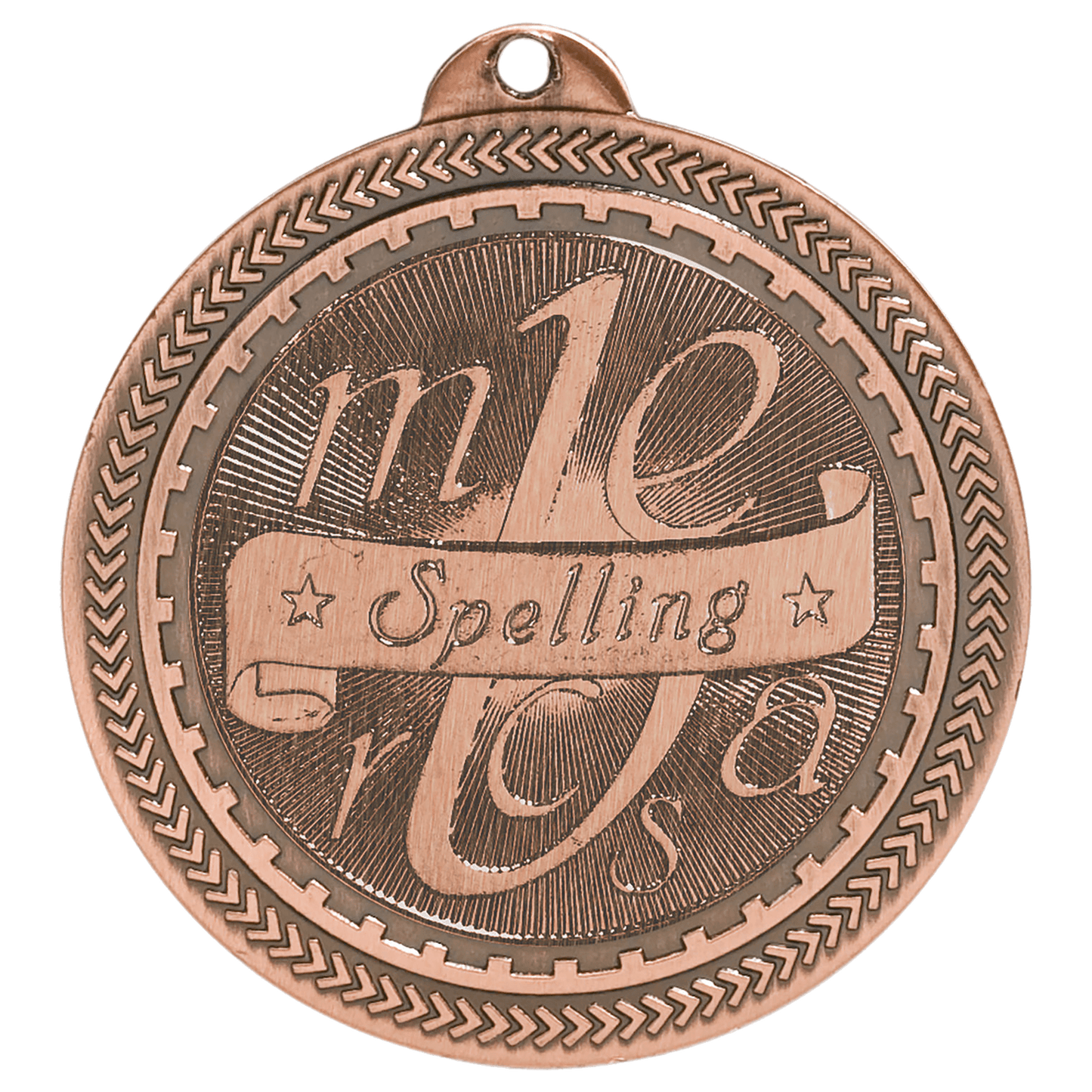 Antique Bronze 2" Spelling Laserable BriteLazer Medal