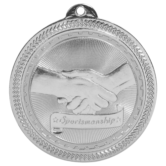 Bright Silver 2" Sportsmanship Laserable BriteLazer Medal
