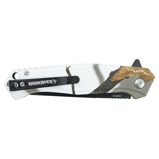 Bison River 4.5" Mossy Oak White Camo EDC Knife