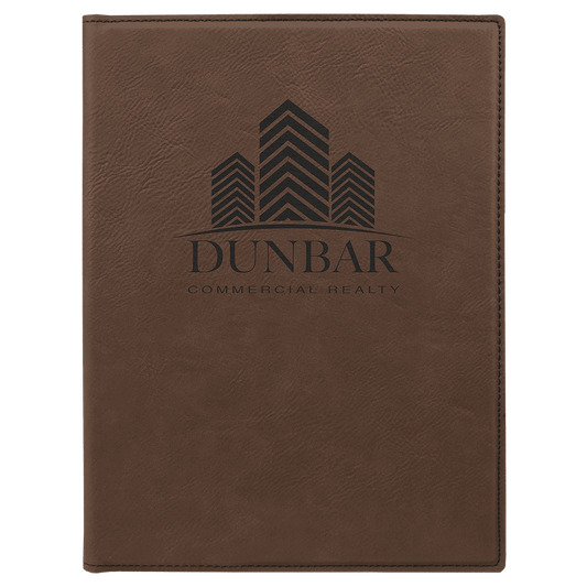 Dark Brown 7" x 9" Laserable Leatherette Small Portfolio with Notepad