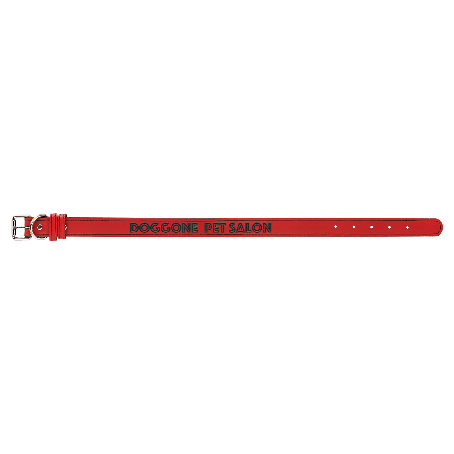 Red Large 23" x 1" Laserable Leatherette Dog Collar
