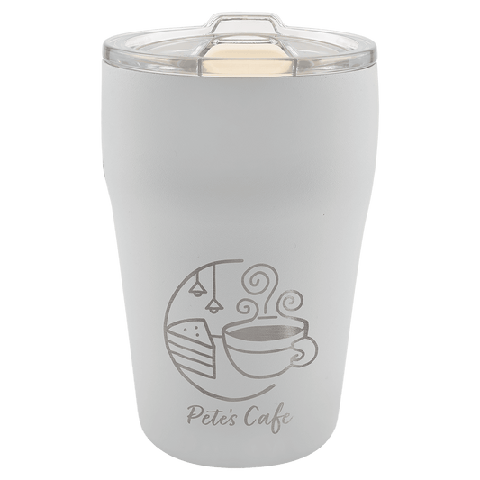 13 oz. Stackable Tumbler with Ceramic Liner and Slider Lid - White