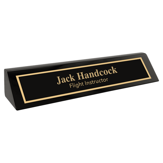 Black 10 1/2" Piano Finish Desk Wedge