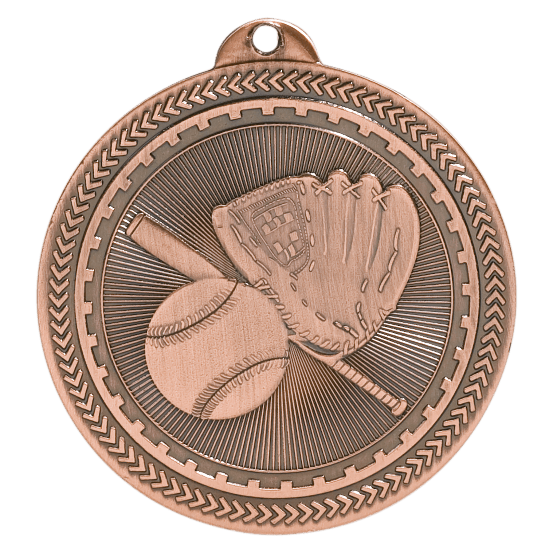 Antique Bronze 2" Baseball/Softball Laserable BriteLazer Medal