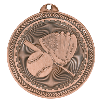 Antique Bronze 2" Baseball/Softball Laserable BriteLazer Medal