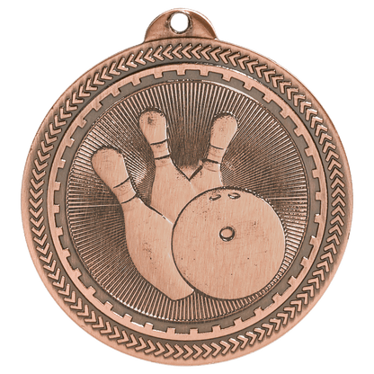 Antique Bronze 2" Bowling Laserable BriteLazer Medal