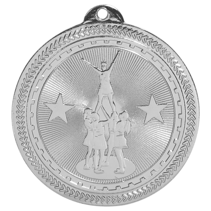 Bright Silver 2" Competitive Cheer Laserable BriteLazer Medal