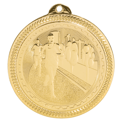 Bright Gold 2" Cross Country Laserable BriteLazer Medal