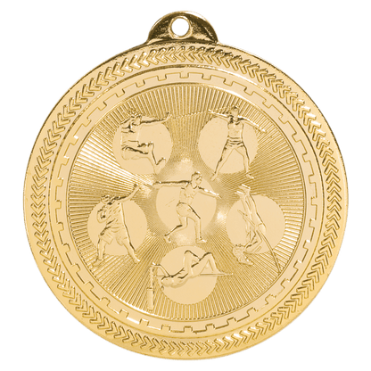 Bright Gold 2" Field Events Laserable BriteLazer Medal