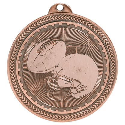 Antique Bronze 2" Football Laserable BriteLazer Medal