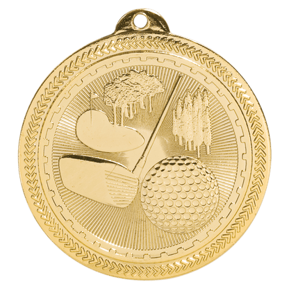 Bright Gold 2" Golf Laserable BriteLazer Medal