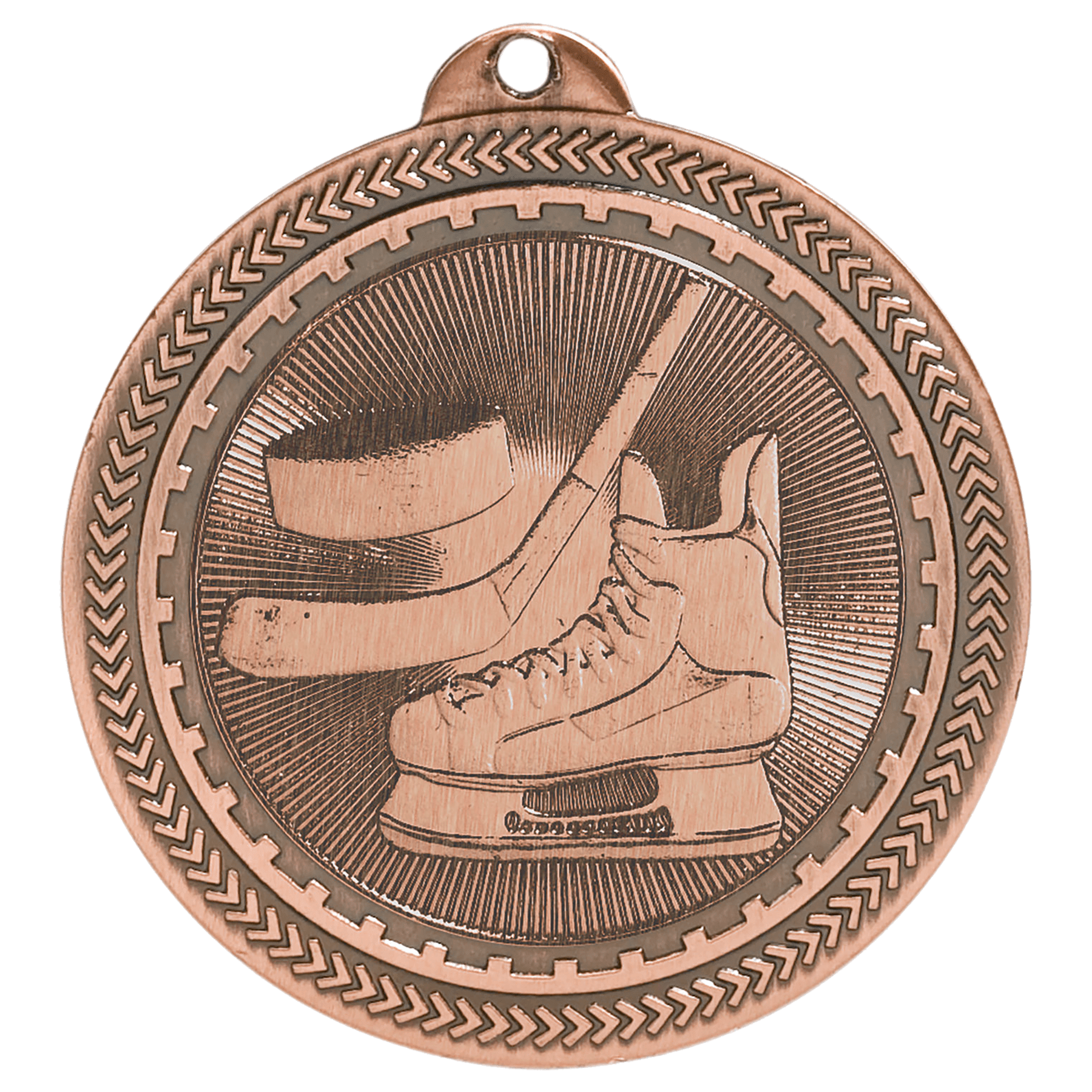 Antique Bronze 2" Hockey Laserable BriteLazer Medal