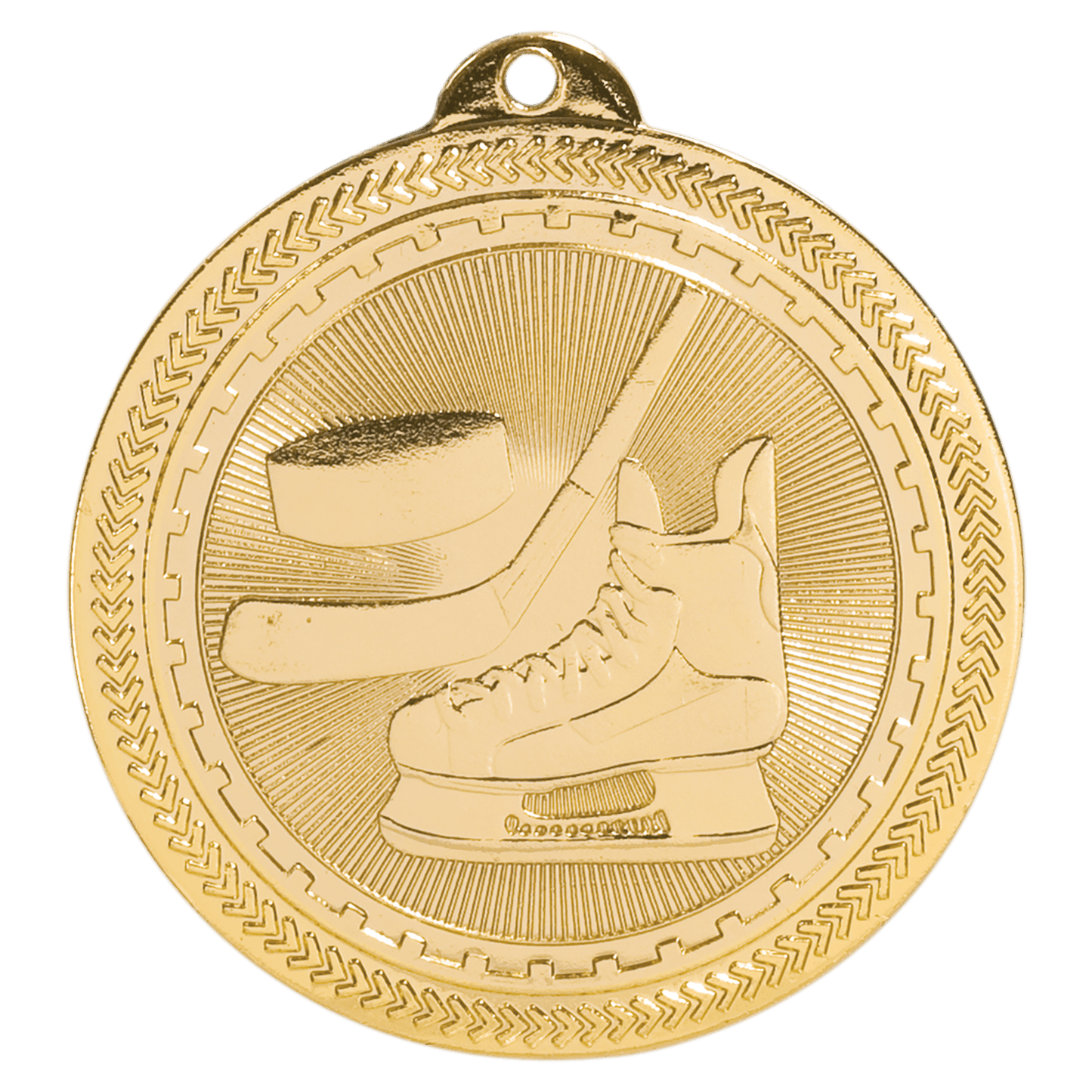 Bright Gold 2" Hockey Laserable BriteLazer Medal