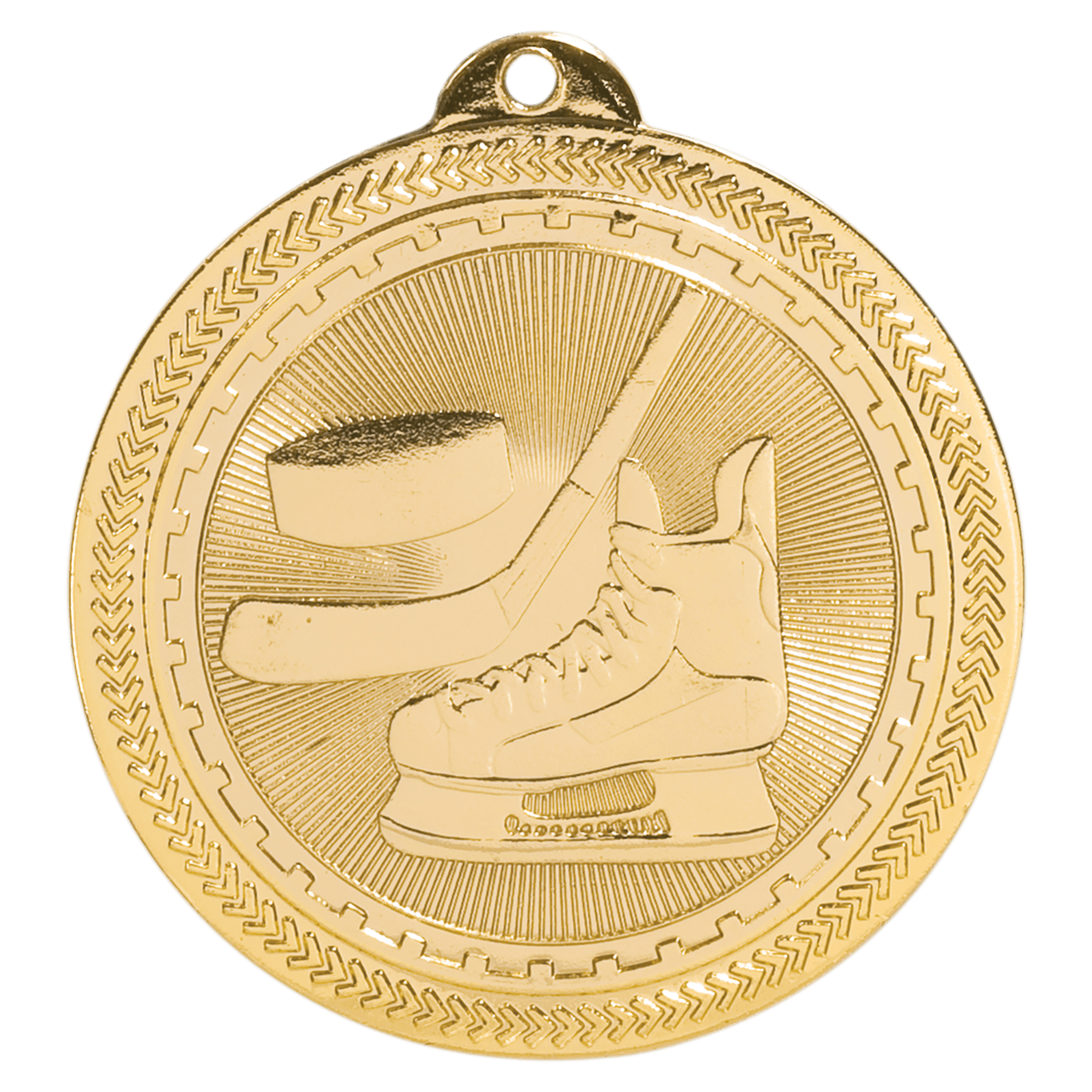 Bright Gold 2" Hockey Laserable BriteLazer Medal
