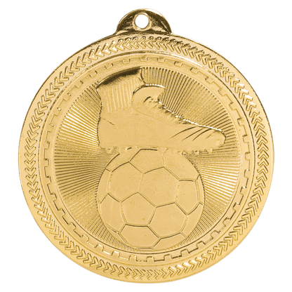 Bright Gold 2" Soccer Laserable BriteLazer Medal