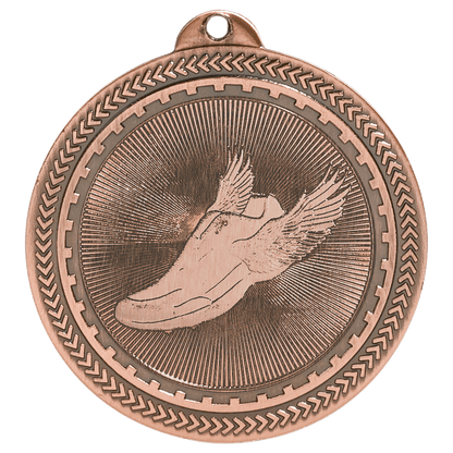 Antique Bronze 2" Track Laserable BriteLazer Medal