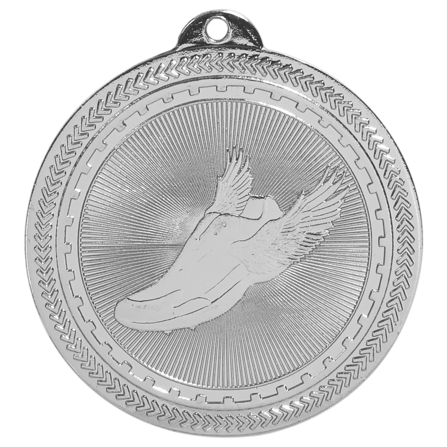 Bright Silver 2" Track Laserable BriteLazer Medal