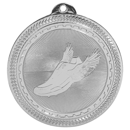 Bright Silver 2" Track Laserable BriteLazer Medal