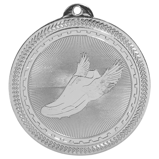 Bright Silver 2" Track Laserable BriteLazer Medal