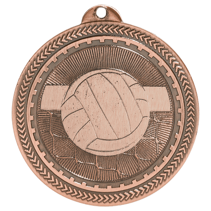 Antique Bronze 2" Volleyball Laserable BriteLazer Medal