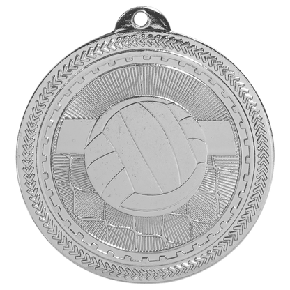 Bright Silver 2" Volleyball Laserable BriteLazer Medal