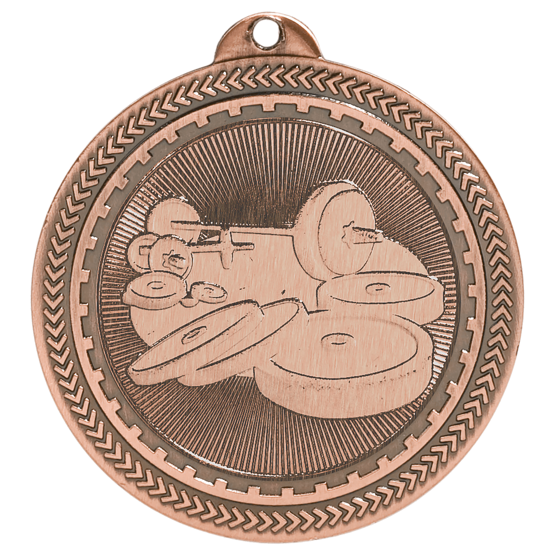 Antique Bronze 2" Weightlifting Laserable BriteLazer Medal