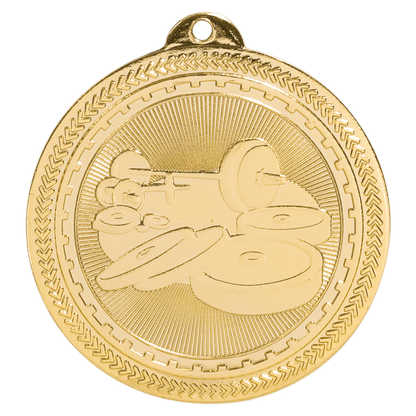 Bright Gold 2" Weightlifting Laserable BriteLazer Medal