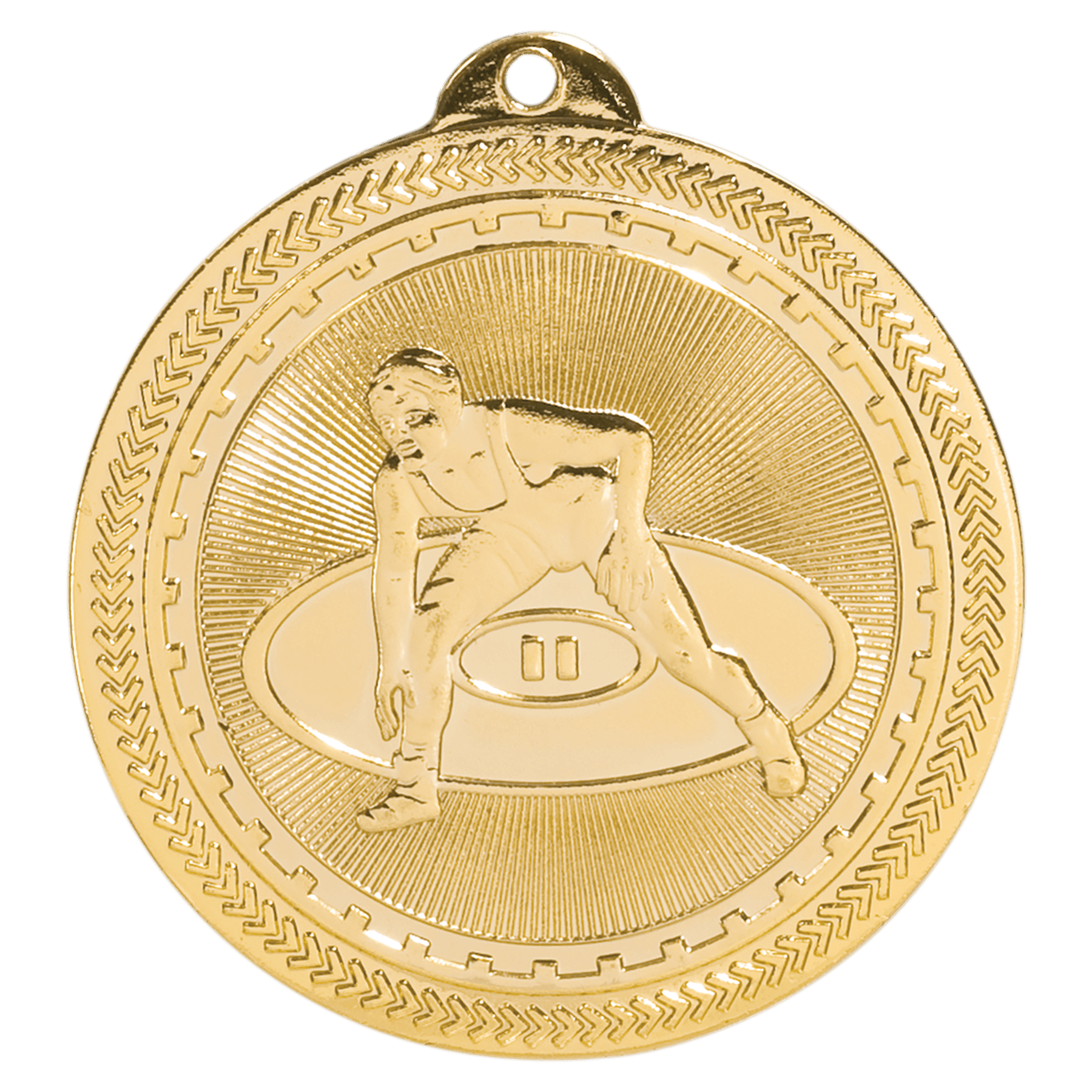 Bright Gold 2" Wrestling Laserable BriteLazer Medal