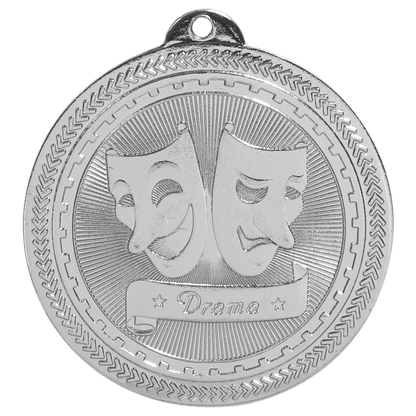 Bright Silver 2" Drama Laserable BriteLazer Medal