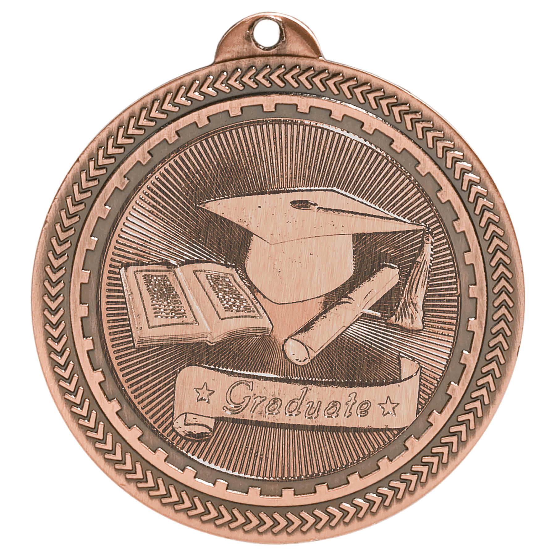 Antique Bronze 2" Graduate Laserable BriteLazer Medal