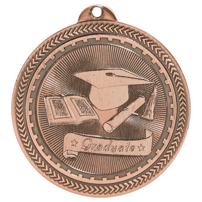 Antique Bronze 2" Graduate Laserable BriteLazer Medal
