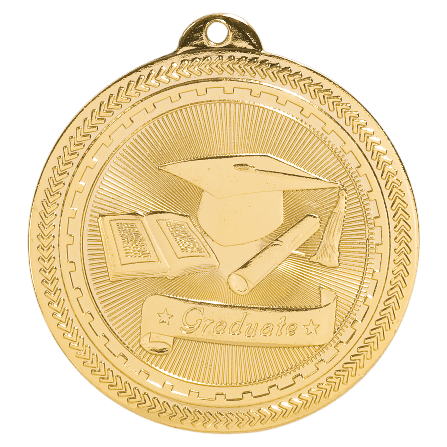 Bright Gold 2" Graduate Laserable BriteLazer Medal
