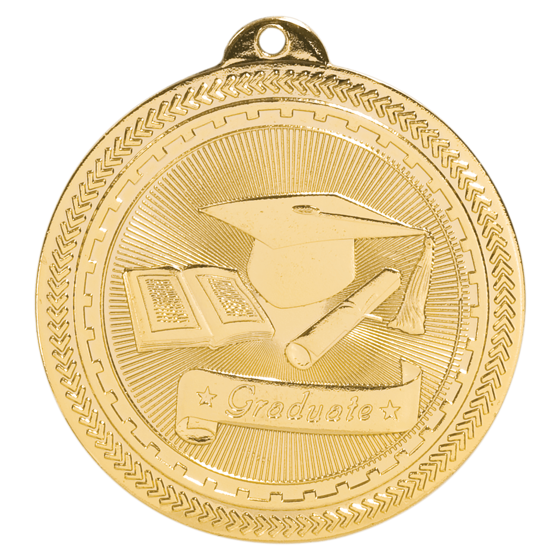 Bright Gold 2" Graduate Laserable BriteLazer Medal