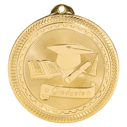 Bright Gold 2" Graduate Laserable BriteLazer Medal