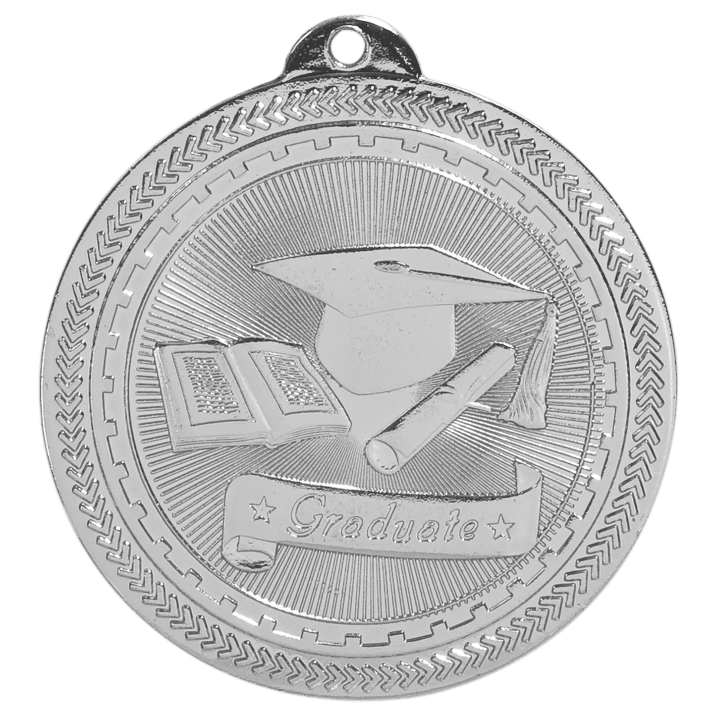 Bright Silver 2" Graduate Laserable BriteLazer Medal