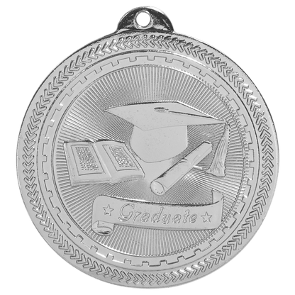 Bright Silver 2" Graduate Laserable BriteLazer Medal