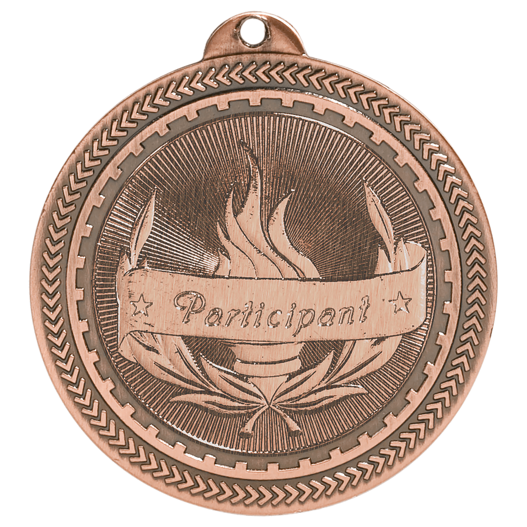 Antique Bronze 2" Participant Laserable BriteLazer Medal
