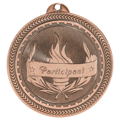 Antique Bronze 2" Participant Laserable BriteLazer Medal