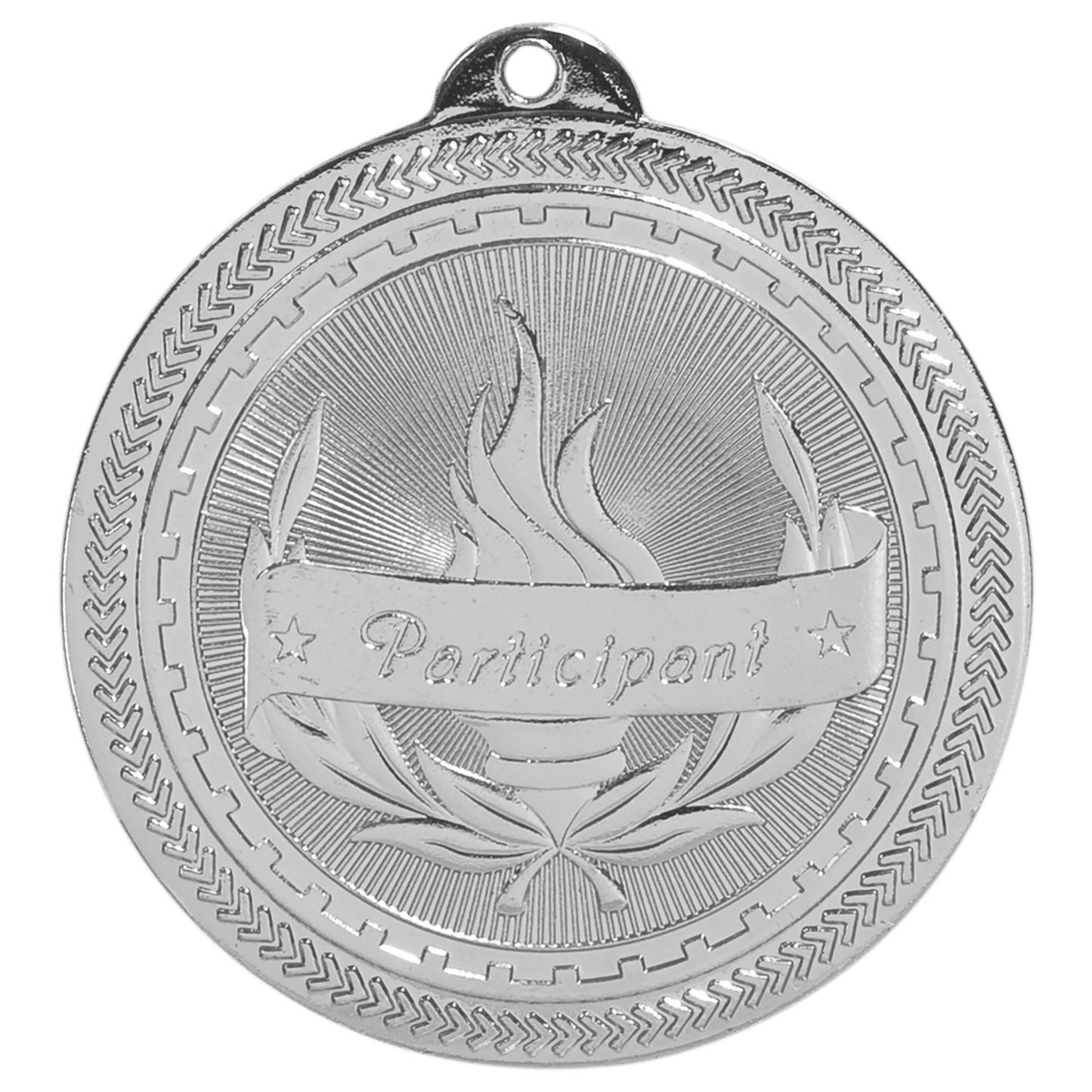 Bright Silver 2" Participant Laserable BriteLazer Medal