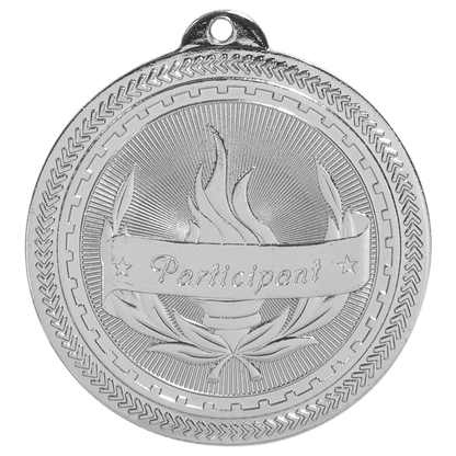 Bright Silver 2" Participant Laserable BriteLazer Medal