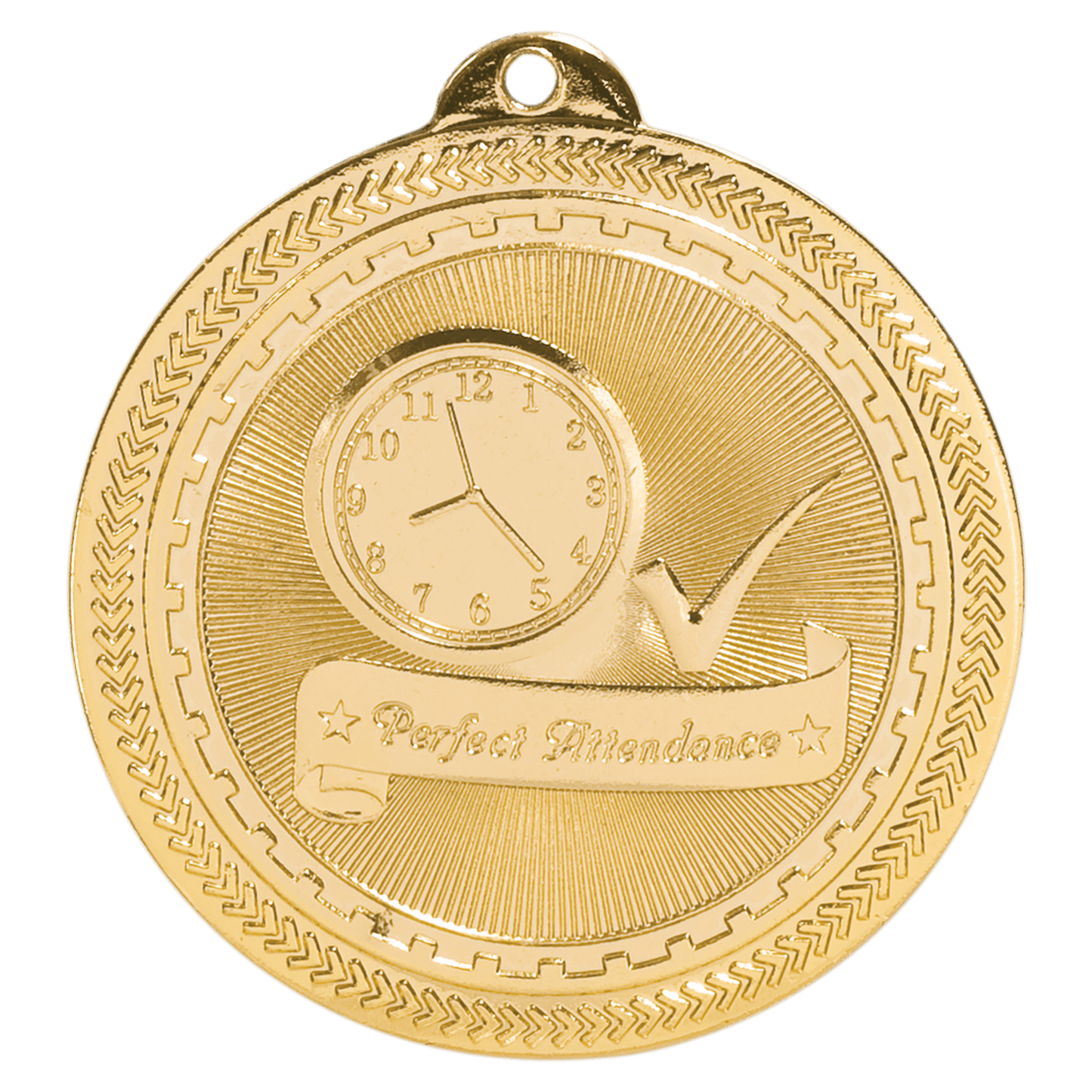 Bright Gold 2" Perfect Attendance Laserable BriteLazer Medal