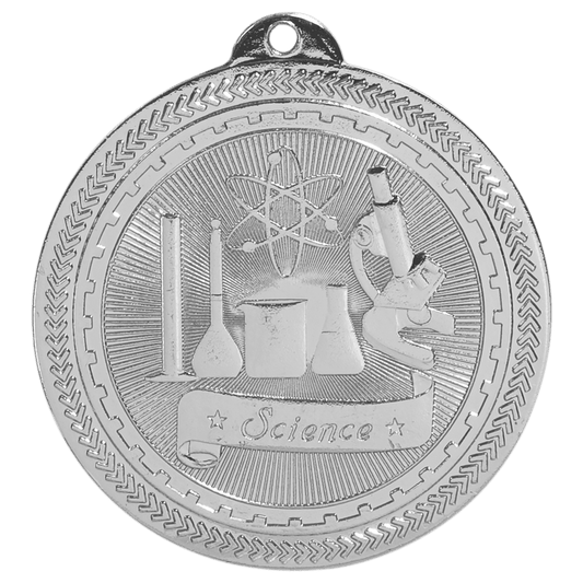 Bright Silver 2" Science Laserable BriteLazer Medal